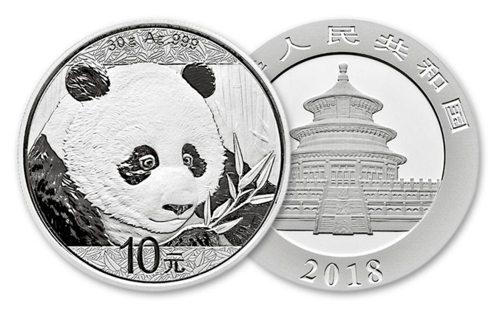 2018 30 gram China Panda .999 Silver Coin BU