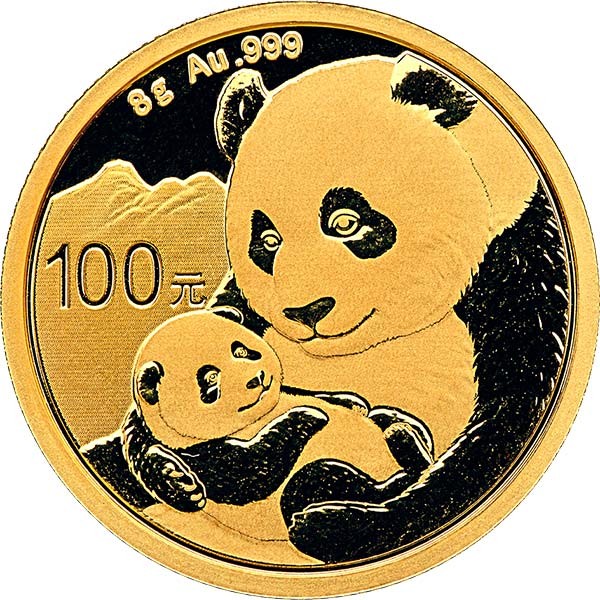 2019 8 gram China Panda 999 Gold Coin BU